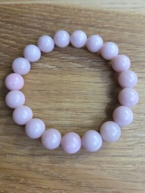 Pink Opal Beaded Bracelet 10 mm Stretch Handmade Gemstone Jewelry